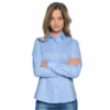 Blusa Camisa Oxford Manga Larga Celeste para Mujer en gamarra