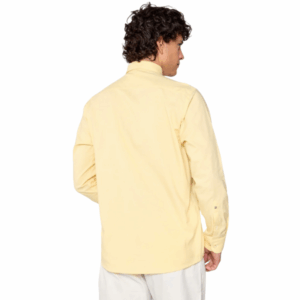 Camisa Oxford Manga Larga Amarillo Hombre - parte atras
