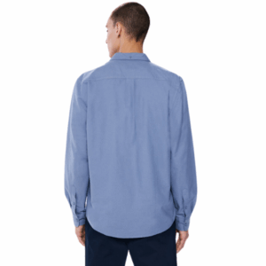 Camisa Oxford Manga Larga Azul Hombre - parte atras