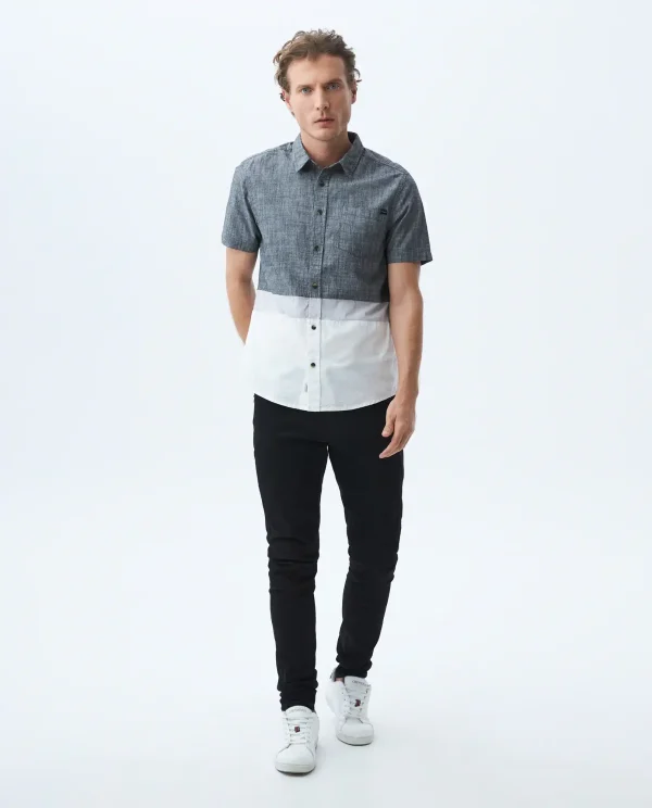 camisa bicolor