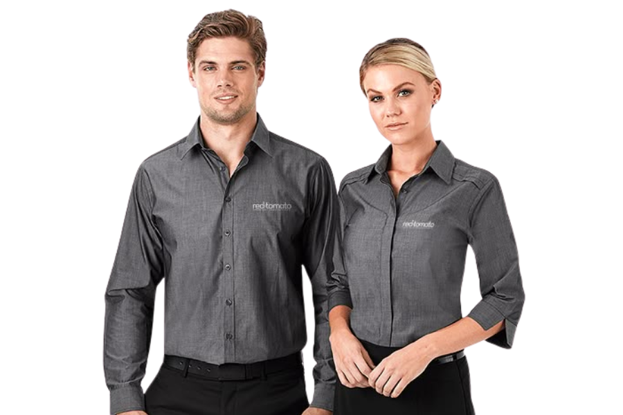 CAMISAS OXFORD COLOR PLOMO