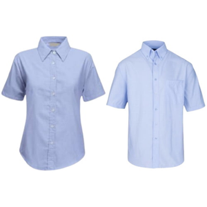 Camisa oxford celeste manga corta