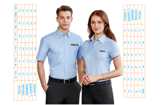 Camisas Oxford Creditex Tallas de camisas oxford manga corta