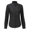Blusa Camisa Oxford Manga Larga negra para Mujer