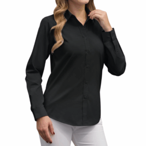 Blusa Camisa Oxford Manga Larga negra para Mujer en gamarra