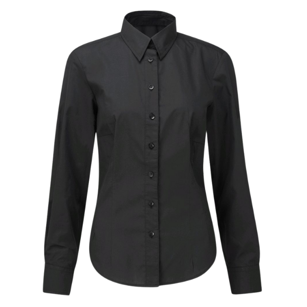 Blusa Camisa Oxford Manga Larga Negra para Mujer Blusa Camisa Oxford Manga Larga negra para Mujer