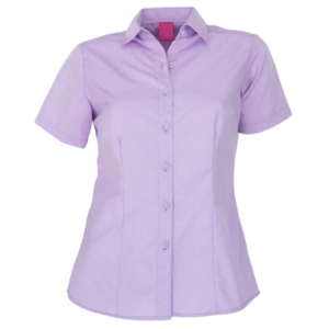Blusa Oxford Manga Corta Lila para mujer