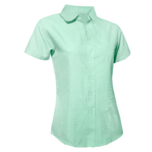 Blusa Oxford Manga Corta Verde Agua