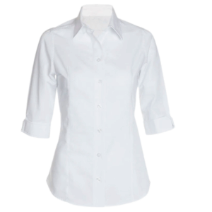 Camisa Blusa Oxford Manga 3_4 blanca para Mujer