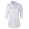 Blusa Oxford Manga 3_4 blanca para Mujer por mayor