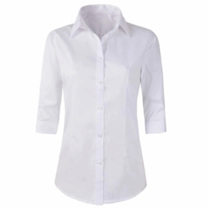 Blusa Oxford Manga 3_4 blanca para Mujer por mayor