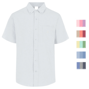 Camisa Oxford Manga Corta Blanco para Hombre