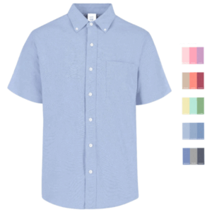 Camisa Oxford Manga Corta Celeste Cielo para Hombre