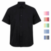 Camisa Oxford Manga Corta Negra para Hombre