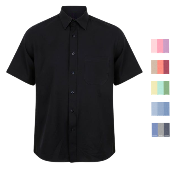 Camisa Oxford Manga Corta Negro para Hombre Camisa Oxford Manga Corta Negra para Hombre