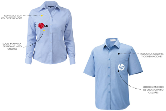 Camisas y blusas Oxford estampadas con logo