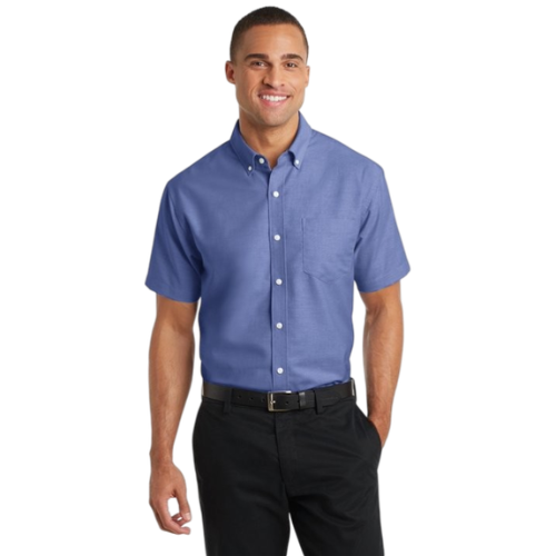Camisa Oxford Manga Corta Azul Hombre camisa oxford azul uso empresa