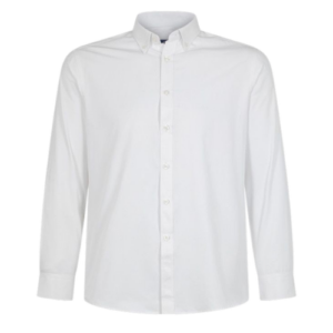 camisa oxford manga larga blanca hombre