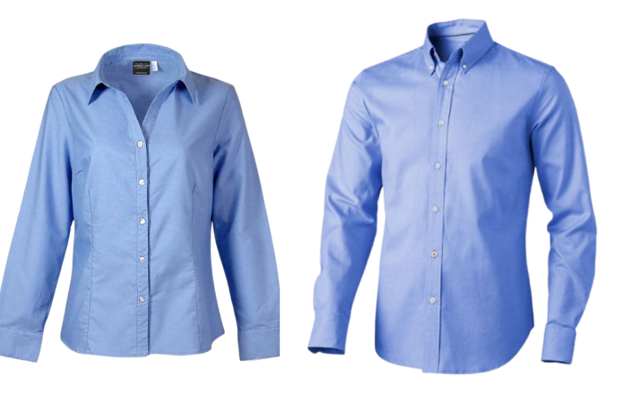 camisas oxford azul