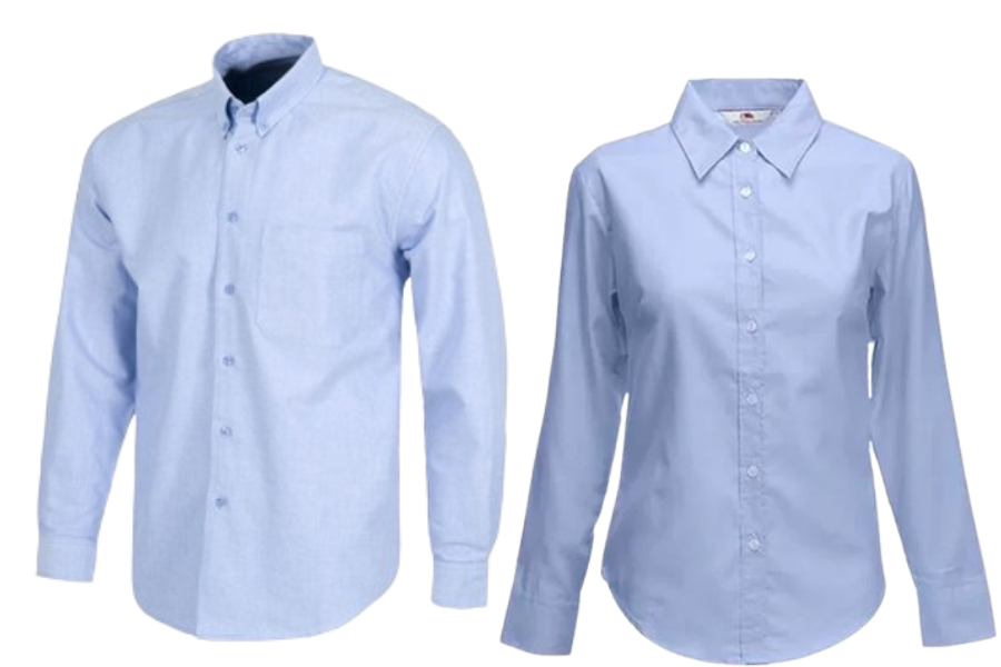 camisas oxford celeste
