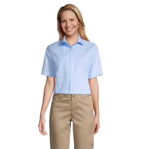 blusa oxford manga corta