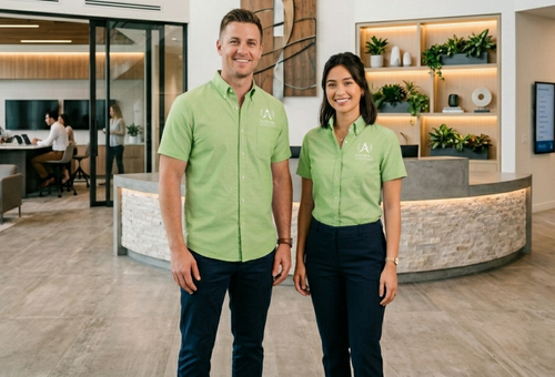 Camisas Oxford Manga Corta con Logo para Empresas